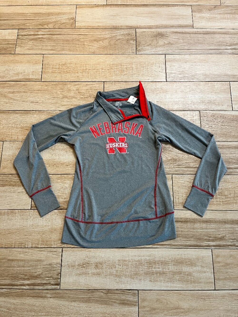Womens Rivalry Threads Grey Nebraska Huskers Top - S